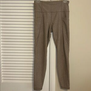 Athleta Taupe Patterned Leggings